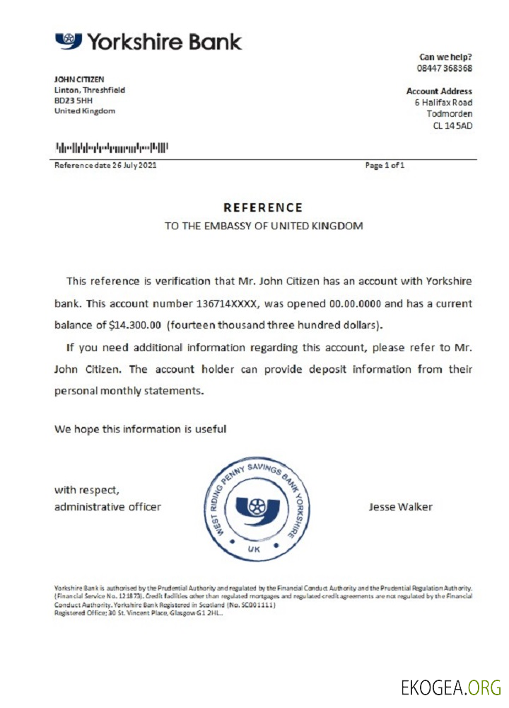 Royaume , Uni , Yorkshire bank , reference